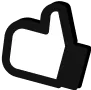 Rankselite SEO Agency Black and white image of a simplified hand making a thumbs-up gesture. The thumb is upright, while the rest of the fingers are curled and not visible. The background is black and the hand symbol is white, representing the approval of a successful sell strategy or Shopify SEO audit.